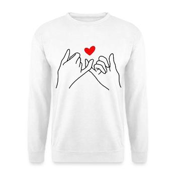 Pinky Promise Love Hands with Heart Symbol - Unisex Pullover - Weiß - Vorne