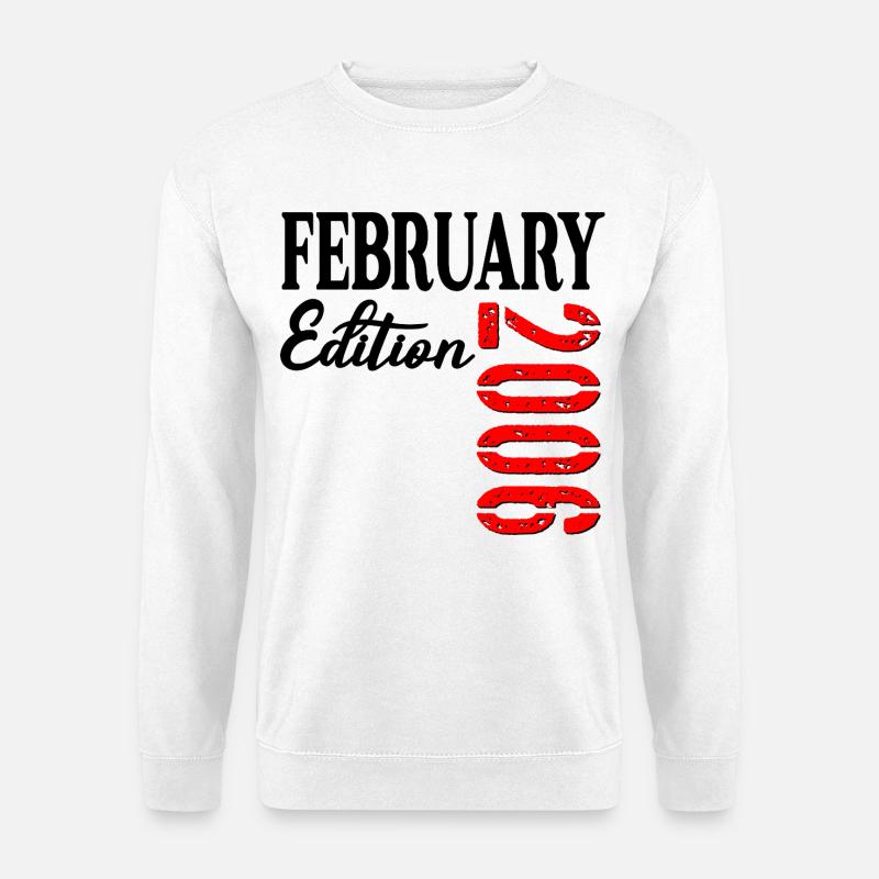 21. Geburtstag – Februar 2006 - Unisex Pullover - Weiß