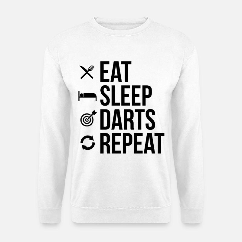 Eat_Sleep_Darts_Repeat - Unisex Pullover - Weiß