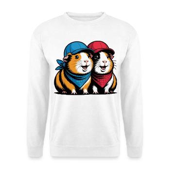 Süße Meerschweinchen Freunde – Lustiges Tiermotiv - Unisex Pullover - Weiß - Vorne