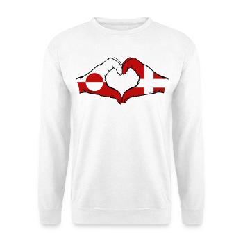 Drapeau du Groenland Danemark Mains Forme de cœur - Sweat-shirt Unisexe - blanc - Devant