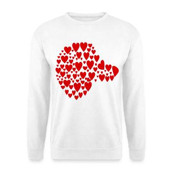 Dackel Hunde - Kopf Herz - Unisex Pullover - Weiß - Vorne