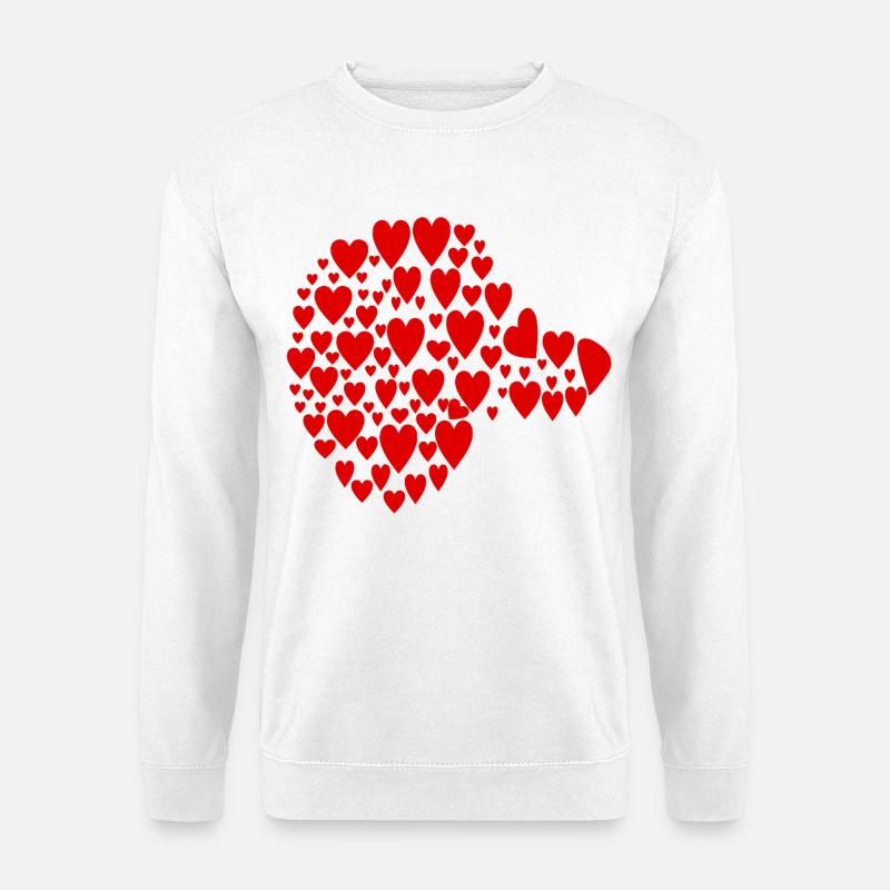 Dackel Hunde - Kopf Herz - Unisex Pullover - Weiß