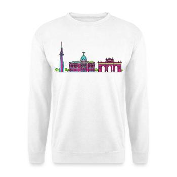 Madrid City Skyline Royal Palac Line Art - Unisex Pullover - Weiß - Vorne