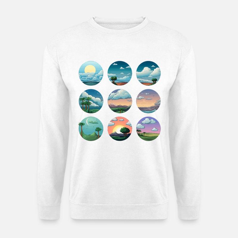Kreislandschaften der Sonne - Unisex Pullover - Weiß