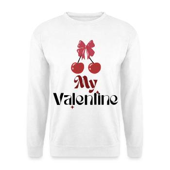Mon nœud cerise de la Saint-Valentin - Sweat-shirt Unisexe - blanc - Devant