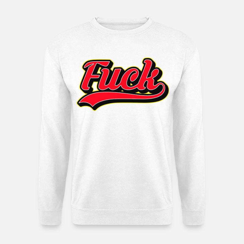 Bold F Word Retro Script Tee - Unisex Sweatshirt - white