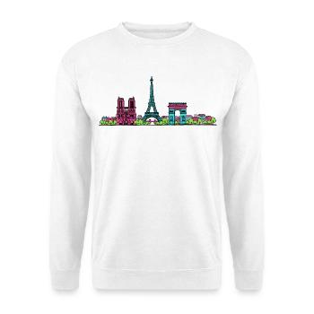 Paris City Skyline Eiffel Tower Modern Line Art - Unisex Sweatshirt - white - Front