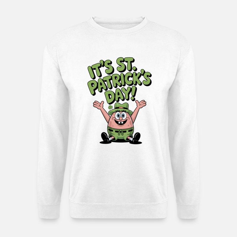 Grüner Sternfisch St Patrick Design - Unisex Pullover - Weiß
