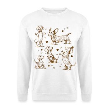 Teckel Teckel Chiens Teckels Teckel Chien teckel Teckel - Sweat-shirt Unisexe - blanc - Devant