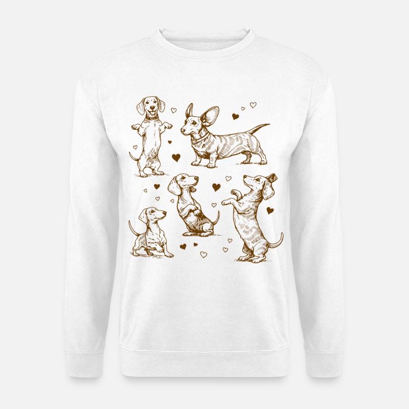 Dackel Dackelhunde Dackel Hund Dackel Dackel - Unisex Pullover - Weiß