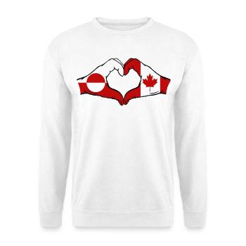 Drapeau du Canada Groenland, Mains en forme de cœur - Sweat-shirt Unisexe - blanc - Devant