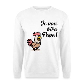 Hühner Papa Hühner - Unisex Pullover - Weiß - Vorne