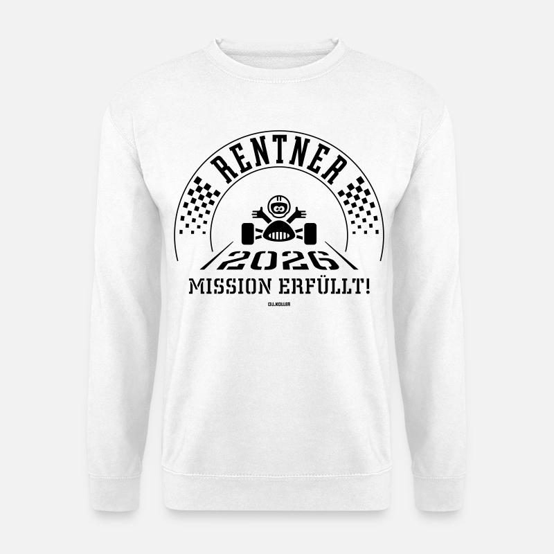 Rentner 2026 – Mission Erfüllt (Ruhestand / Black) - Unisex Pullover - Weiß
