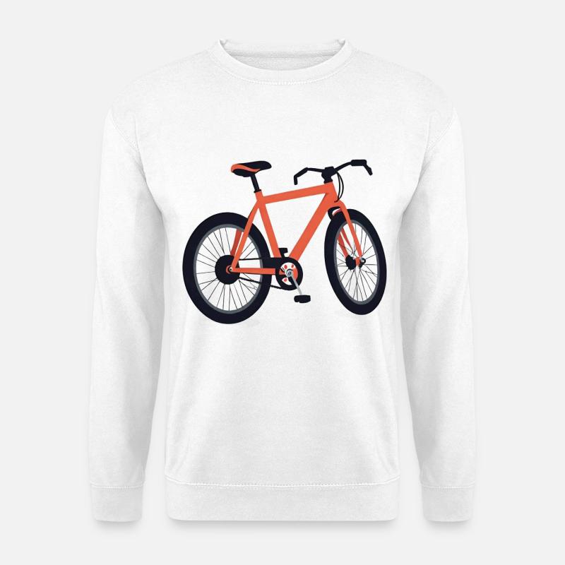 Orangenes Fahrraddesign - Unisex Pullover - Weiß