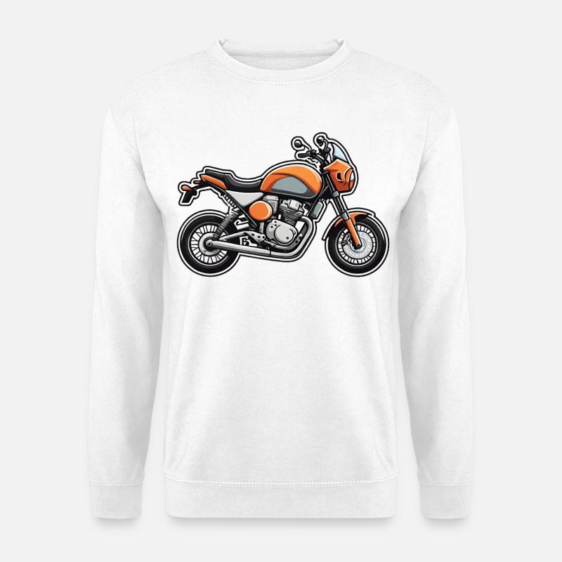 Orange Cruiser Motorcycle Art - Unisex Sweatshirt - white