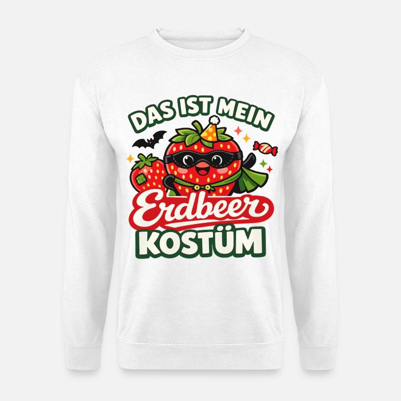 Erdbeere Kostüm Obst Frucht Karneval Fasching - Unisex Pullover - Weiß
