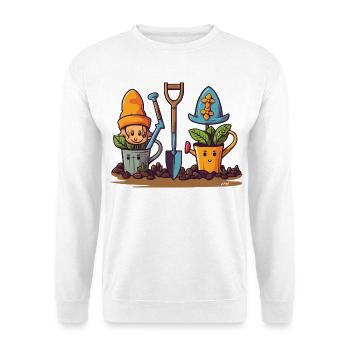 Garden Friends: Gnomes in Pots - Unisex Sweatshirt - white - Front