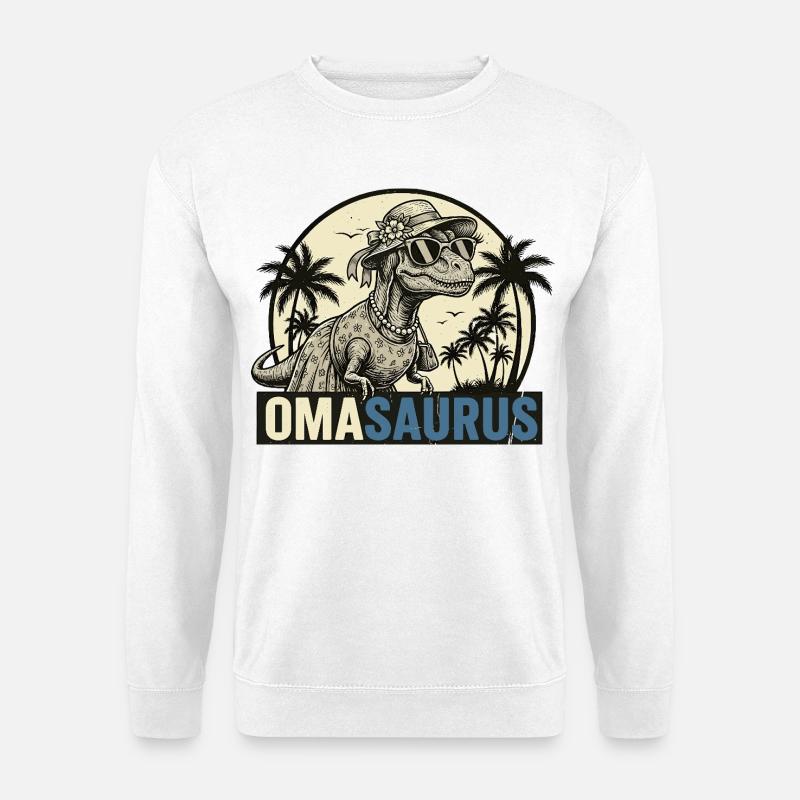 Omasaurus Rex – Lustiges Oma Dinosaurier Geschenk - Unisex Pullover - Weiß