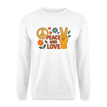 Paix et Amour Floral Rétro - Sweat-shirt Unisexe - blanc - Devant