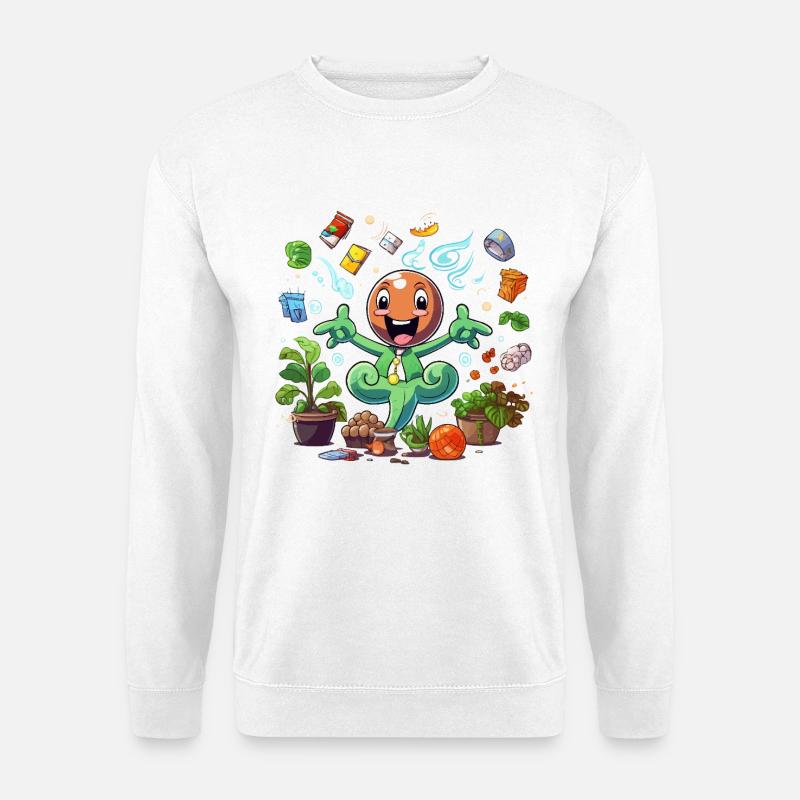 Fröhlicher Pflanzensuperheld - Unisex Pullover - Weiß
