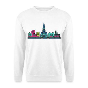 Silhouette de la ville de Tilburg Église Saint-Joseph Art - Sweat-shirt Unisexe - blanc - Devant