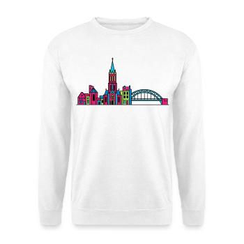Nijmegen City Skyline Waal Bridge Line Art - Unisex Sweatshirt - white - Front
