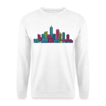 Illustration du pont Erasmus sur la silhouette de la ville de Rotterdam - Sweat-shirt Unisexe - blanc - Devant