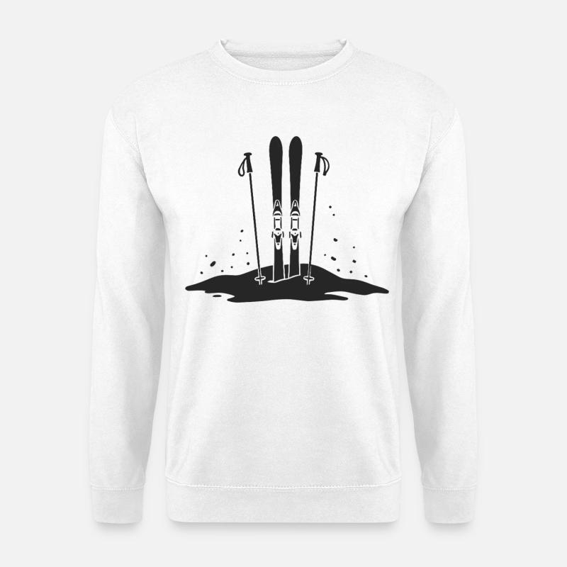 Ski im Schnee Wintersport Abenteuer - Unisex Pullover - Weiß