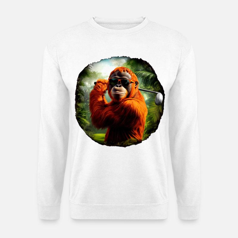 Orang-Utans Golf / Affe - Unisex Pullover - Weiß
