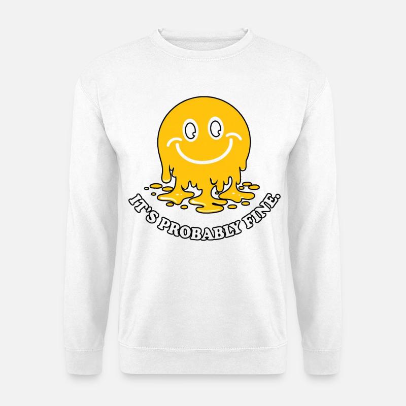 Melting Smile Meme - Unisex Pullover - Weiß
