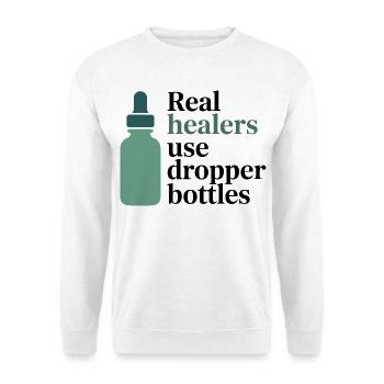 Homöopathie Echte Heiler Tropfflaschen-Beruf - Unisex Pullover - Weiß - Vorne