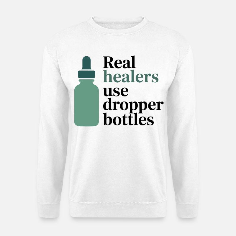 Homöopathie Echte Heiler Tropfflaschen-Beruf - Unisex Pullover - Weiß