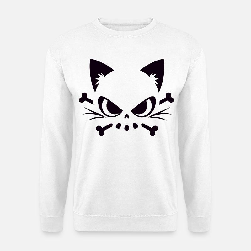 Cats Skull | Minimal Skull & Bones motif - Unisex Sweatshirt - white