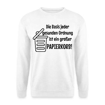 Basic Order: Large Wastepaper Bin Witzer Saying Office - Unisex Sweatshirt - white - Front