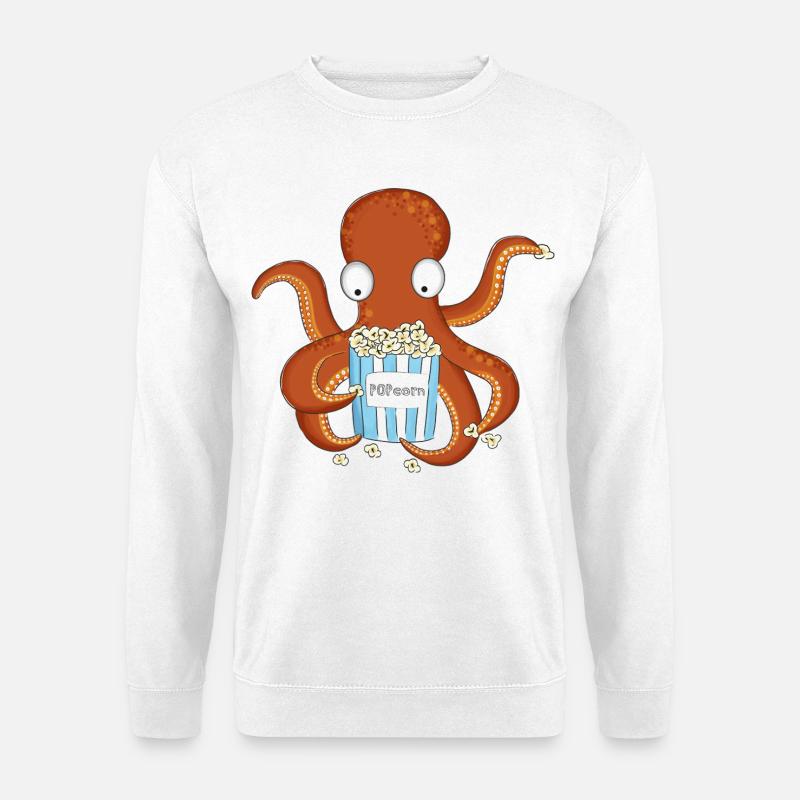 Popcorn Krake - Unisex Pullover - Weiß