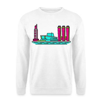 Göteborger Skyline Lippenstiftturm-Kunst - Unisex Pullover - Weiß - Vorne