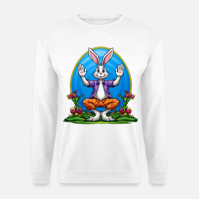 Yoga Osterhasen - Unisex Pullover - Weiß