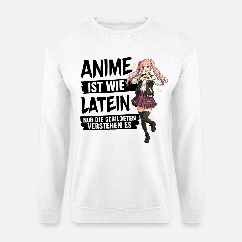 Anime Schulmädchen Herzpose - Unisex Pullover - Weiß