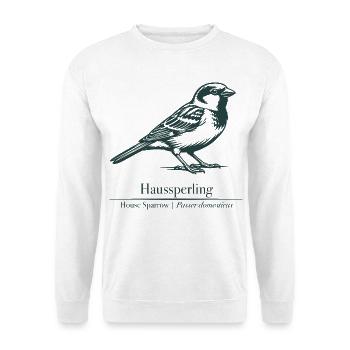 Sperling Silhouette | Ornithology | Drawing - Unisex Sweatshirt - white - Front