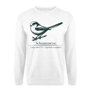 Long-tailed Silhouette | Ornithology | Drawing - Unisex Sweatshirt - white - Front