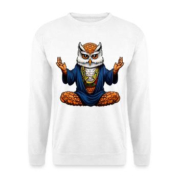 Eulen Yoga - Unisex Pullover - Weiß - Vorne