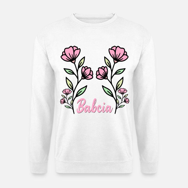 Oma-Blumen - Unisex Pullover - Weiß