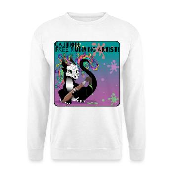 Achtung: Freier Laufender Künstler - Unisex Pullover - Weiß - Vorne