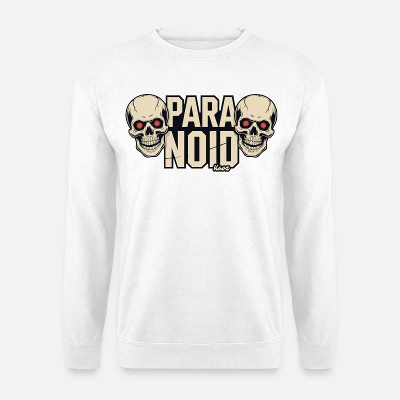 Paranoid Totenkopf Schädel Duo - Unisex Pullover - Weiß