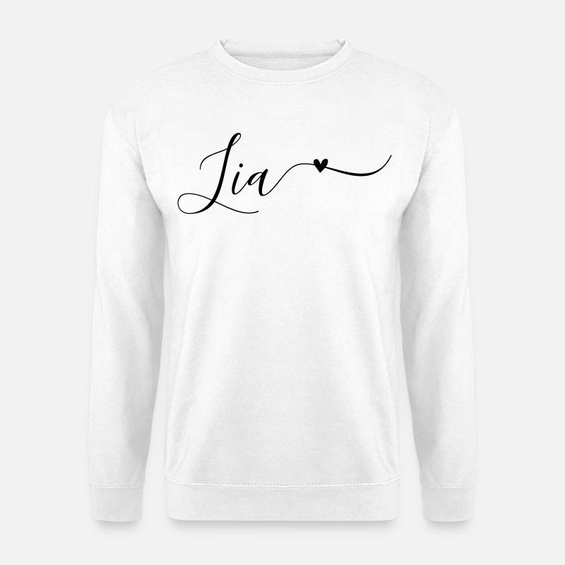 Lia Prénom Décoratif - Sweat-shirt Unisexe - blanc
