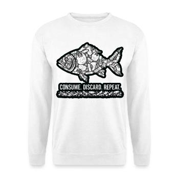 Fish Waste: Consumes Throws Repeats - Unisex Sweatshirt - white - Front