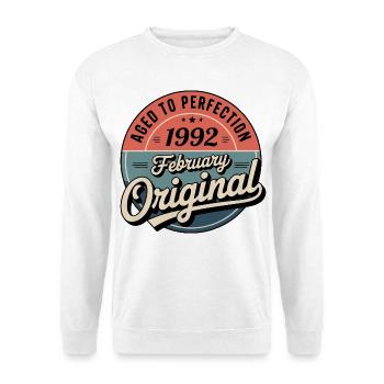 Anniversaire 1992 Février 1992 né en Février 1992 - Sweat-shirt Unisexe - blanc - Devant