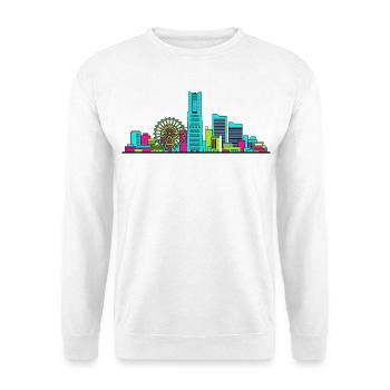 Yokohama City Skyline Landmark Tower Art - Unisex Sweatshirt - white - Front