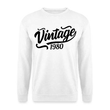 1980 Né en 1980, 56e anniversaire - Sweat-shirt Unisexe - blanc - Devant
